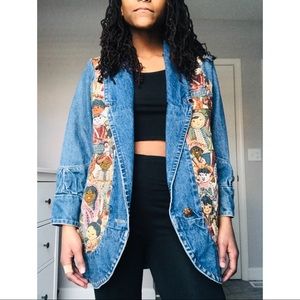 ::VINTAGE:: Denim Jacket w/ Tapestry